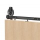 DOUBLE BYPASS BARN DOOR HARDWARE KIT 200cm/300cm BLACK D.120 BARN DOOR AND HARDWARE